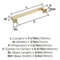 thumbnail image 6 of Amerock Lintel 6-5/16 inch (160mm) Center-to-Center Golden Champagne Cabinet Pull, 6 of 7