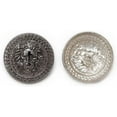 thumbnail image 4 of 5pcs Vintage Lion Pattern Shank Metal Button Round for Sewing Clothing Suits Blazer Jacket Uniform Handwork (Silver, 25mm), 4 of 11