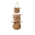 thumbnail image 2 of Cotton Hanging Fruit Basket, 3 Tier Woven Wall Basket, Hanging storage baskets for KItchen and Bathroom, Macrame Wall Hanging, Boho Decor Over The Door Organizer（Coffee）, 2 of 6