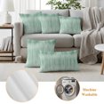thumbnail image 5 of Outdoor Pillow Covers 20x12 Set of 2, Green Waterproof Patio Throw Pillow Covers for Couch Sofa Chair, Modern Abstract Art Ombre Striped Decorative Pillowcases for Throw Pillows, 5 of 9