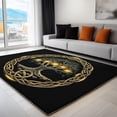 thumbnail image 2 of Washable Area Rug 5x7 ft Abstract Black Gold Tree of Life Living Room Rugs, Soft Low Pile Rug, No-Slip Floor Carpet, for Bedroom Dining Room Farmhouse Home Office 3D Print Rug, 2 of 7