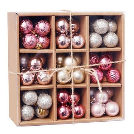 

Xmas Tree Hanging Painted Ball Pendants 99pcs/Box Christmas Ball Shatterproof Plastic Ball Baubles Birthday Wedding Holiday Decor