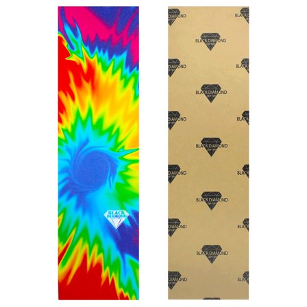 Black Diamond Grip Skateboard Graphic Griptape Sheet Tie Dye 9" x 33" Grip Tape