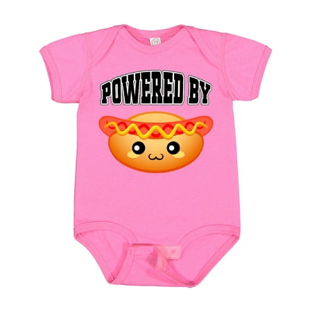 

Inktastic Hot Dog Powered By Hotdogs Boys or Girls Baby Bodysuit