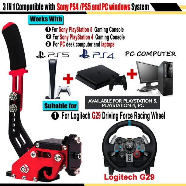 PC USB Handbrake 64Bit Games Handbrake For 3 IN 1 Compatible with PS4/PS5 Console Controller and PC system; Work on For Logitech G29 Racing Steering wheel,Red - Walmart.com