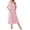 Pink, variant on Ekouaer Women Zipper Robes Knit Short Sleeve House Coat Soft Bathrobe Full Length Housecoat Dressing Gown with Pockets
