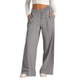 thumbnail image 2 of CPNG Girls Oversized Sweatpants Straight Wide Leg Drawstring Sweat Pants Elastic High Waist Solid Color Baggy Joggers(Dark Gray,12-13 Years), 2 of 5