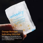 wisedry 5 Gram [60 Packs] Silica Gel Packets Rechargeable Desiccant Pouches with Color Indicating Beads Reusable Moisture Absorbers Bags for Gun Safes Closet Tools Storage Food Grade