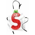 thumbnail image 1 of Letter S Apron Capital S Strawberry Seeds and Green Leaves Organic Plant Realistic, Unisex Kitchen Bib Apron with Adjustable Neck for Cooking Baking Gardening, Vermilion Green Orange, by Ambesonne, 1 of 3