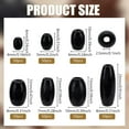 thumbnail image 2 of 350pcs 7 Sizes Oval Wood Beads Black Barrel Wooden Beads Macrame Beads Hair Braid Beads Wood Spacer Loose Beads, 2 of 6