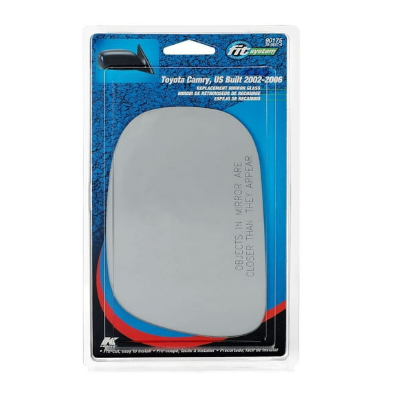 90175 - Fit System Passenger Side Mirror Glass, Toyota Camry Sedan 02-06, US Built
