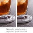 thumbnail image 4 of Absorbent Stone Beverage Coasters - Set of 4 - Carrara Hexagon, 4 of 5