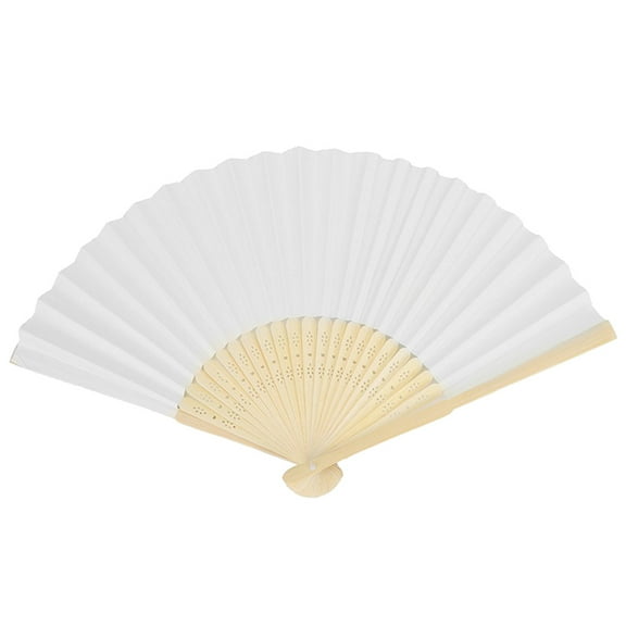 Chinese Style Blank Folding Hand Held Bamboo Paper Pocket Fan DIY Craft Gift