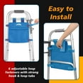 thumbnail image 3 of SupreGear Walker Side Bag, Water-Resistant Pouch, Hand-Free Storage for Folding Walkers, Seniors, Blue, 3 of 7
