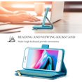 thumbnail image 3 of Wallet Case for iPhone 7 Plus iPhone 8 Plus, Premium Vintage PU Leather Magnetic Closure Geometric Handbag Zipper Pocket Case Kickstand Card Holder Slots Shockproof Flip Case - Marble Blue, 3 of 16