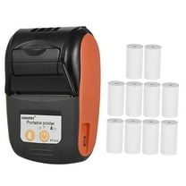 Nishore Thermal Printer,10 Paper Rolls 58mm Receipt Printer Pt-210 Portable Thermal Printer Handheld 58mm Receipt Printer Handheld 58mm Printer Retail Stores Huiop Hxber Kinamel