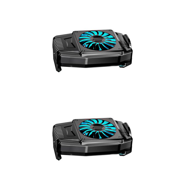 Methold Enfriador de teléfono USB Ventilador de enfriamiento de teléfono antideslizante eléctrico Radiador de juego móvil portátil negro 2piezas