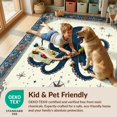thumbnail image 4 of Design&I 4'x6' Washable Area Rug Ocean Door Octopus Vintage Nautical Marine Creature Decorations for Reading Nook, Bedroom, Pet Friendly & Non-Slip Built-In Grip, 4 of 7
