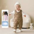 thumbnail image 2 of lnmuld Kids One-piece Solid Color Insulated Winter Jumpsuit for Boys with Detachable Straps All Weather Outdoor Play and Daily Activities Comfortable Romper Size:6-9 Months, 2 of 7
