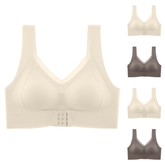 Agkizg Front Closure Bras for Women Push Up Mesh Wireless Padded Hook‑and‑Eye Closure Bras Daily Comfortable