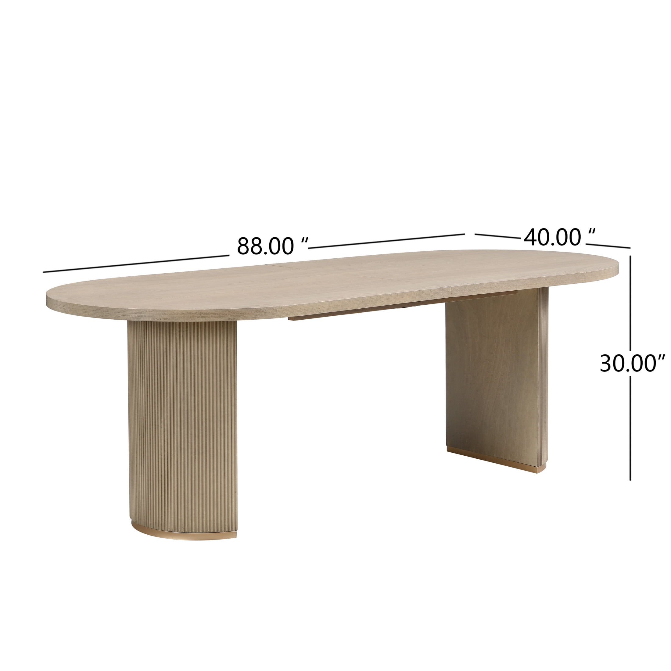 Christopher Knight Home Minimalist 88“ Oval Dining Table for 4-6, Light Ash