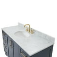 thumbnail image 6 of Ariel Taylor 55 In. Single Oval Sink Vanity With Carrara White Marble 0.75In Countertop In Midnight Blue, 6 of 11