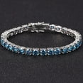 thumbnail image 3 of 4MM Moissanite Bracelets for Women Men Unisex Royal Blue D Color VVS1 Clarity Men Tennis Bracelet 925 Sterling Silver Diamond Tennis Bracelet Chain Jewelry 16-23CM ﻿, 3 of 9