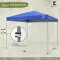 thumbnail image 3 of CAPHAUS 12ft x 12ft Patented One-Push Pop Up Outdoor Canopy Tent, Heavy-Duty Commercial Grade w/Central Lock, Portable and Instant Folding Shelter with Wheeled Carry Bag and Weight Bag, Blue, 3 of 10