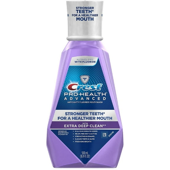 Crest Pro-Health Advanced Mouthwash with Extra Deep Clean, Clean Mint 16.90 oz (Pack of 4)