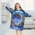 thumbnail image 5 of FORMRS Wearable Blanket Hoodie with Sleeves for Kids Cozy Flannel Sweatshirt, Beautiful Floral Moon, 5 of 7