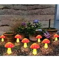 thumbnail image 5 of 8-Pack Red Mushroom Solar Lights for Outdoor Garden Decor, 5 of 7