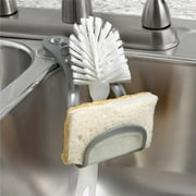 Spectrum Diversified 07812 7.5 in. Cora Suction Sink Sponge & Brush Holder, Gray & Clear