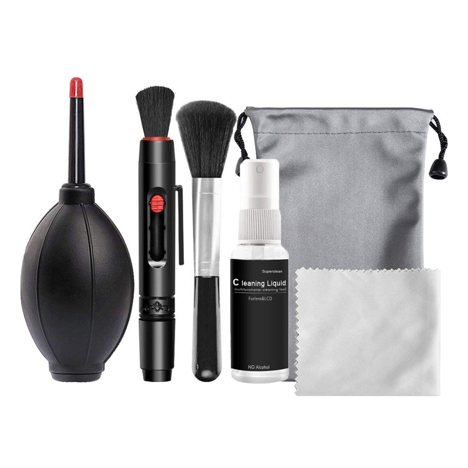 Kit De Nettoyage 3 En 1 Pour Appareil Photo - Gants Antistatiques, Brosse à Lentille, Chiffon Microfibre - Entretien Boîtier Et Objectifs