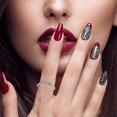thumbnail image 3 of Anillos de 26 letras para mujer: anillos abiertos ajustables con diamantes de imitación y circonitas, accesorios de joyería (N, ajustable), 3 of 4