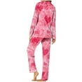 thumbnail image 4 of Womens Pajama Sets Trendy Valentines Day Print V Neck Long Sleeve Long Pant Sleepwear Fall Fashion Outfits,Pink,L, 4 of 7