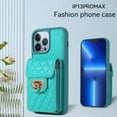 thumbnail image 3 of SaniMore for iPhone 13 Pro Max PU Leather Case, Multi-Functional Metal Snap Wallet Cover with Card Slot & Kickstand Shoulder Strap Full Body Protective Shell for iPhone 13 Pro Max, Green, 3 of 10