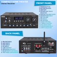 thumbnail image 4 of Pyle Bluetooth Home Audio Amplifier Receiver Stereo 300W Dual Channel Sound Audio System w/MP3, USB, SD, AUX, RCA, MIC, Headphone, FM, LED, Reverb Delay, for Home Theater Speakers, Studio - PDA69BU, 4 of 15