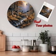 thumbnail image 5 of Wall Clock 14 Inch Fall Forest Rustic Deer Round Silent Decorative Wall Clocks Battery Operated for Living Room Bedroom Kitchen Classroom Decor, Nature Creeks Rock,Large, 5 of 7