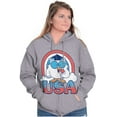 thumbnail image 3 of Tootsie Mr Owl American Patriot USA Unisex Plus Size Zip Hoodie Brisco Brands 3X, 3 of 5
