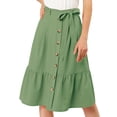 thumbnail image 1 of Falda a Media Pierna Allegra K con Volantes de Gasa Aguacate Verde M, 1 of 6