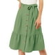thumbnail image 1 of Falda a Media Pierna Allegra K con Volantes de Gasa Aguacate Verde M, 1 of 6