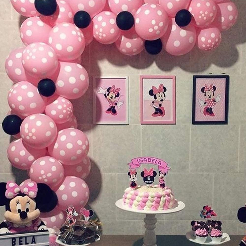 Minnie mouses Balloons Garland,Pink Polka Dot Balloons,12inch Latex