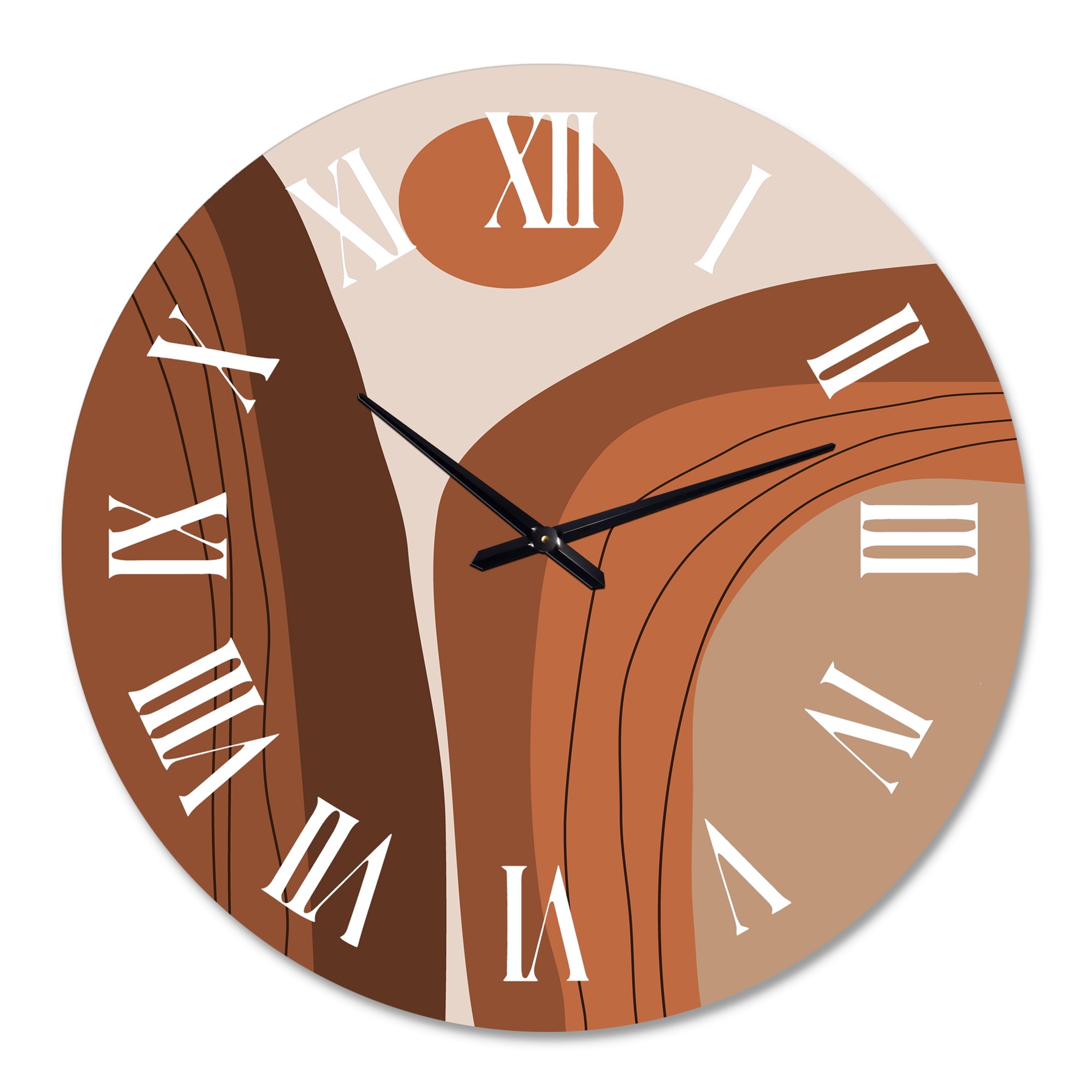 Designart 'Abstract Terracotta Sunset Mountain Landscape' Modern Wall Clock