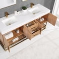 thumbnail image 3 of Bianco 72" Wood Vanity in Light Brown with White Composite Stone Top no Mirror, 3 of 7