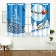 thumbnail image 2 of MKHERT Santa Claus and Reindeer Window Curtains Kitchen Curtain Room Bedroom Drapes Curtains 26x39 inch, 2 Piece, 2 of 3
