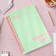 thumbnail image 6 of Tuvgenk 60 Sheets Spiral Notebook A5 Lined Green Subject Notebook Happy Day Thick Travel Diary, 6 of 6