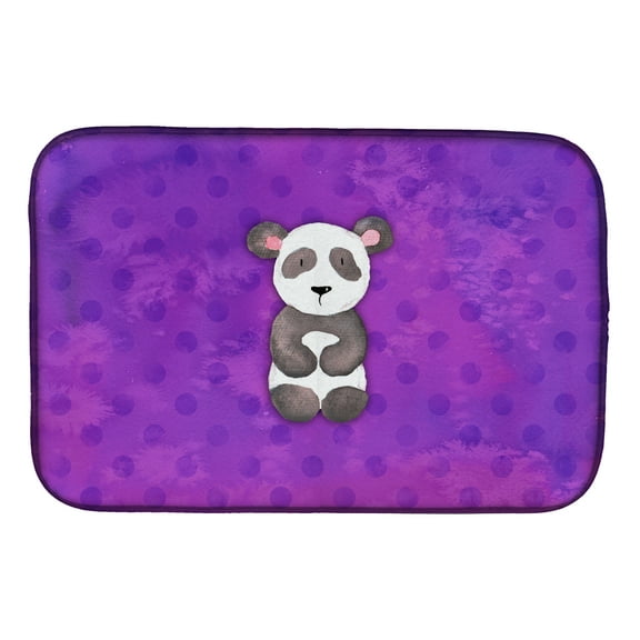 Polkadot Panda Bear Watercolor Dish Drying Mat