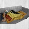 thumbnail image 5 of Hip Hop Soft Flannel Fleece Throw Blanket, Hip Hop Typography Dancing Man Silhouette Sunbeams Print, Cozy Plush for Indoor and Outdoor Use, 70" x 90", Vermilion Pale Yellow, by Ambesonne, 5 of 5