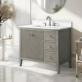 thumbnail image 5 of Vanity Art 36" Double Door Bathroom Vanity with Sink, Freestanding Storage Cabinet with Engineered Marble Top, Flip Down Tray, Drawer, and Shelf, 5 of 7