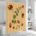 thumbnail image 6 of Ladybugs Eucalyptus Shower Curtain, Waterproof Shower Curtains for Bathroom, Spring Botanical Leaves Yellow Washable Fabric Bathtub Curtain Set Bath Decor with 12 Hooks Extra Long 72"x96", 6 of 8